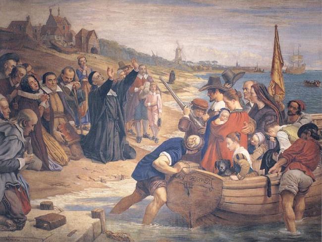 Charles west cope RA The Embarkation of the Pilgrim Fathers for New England 1620